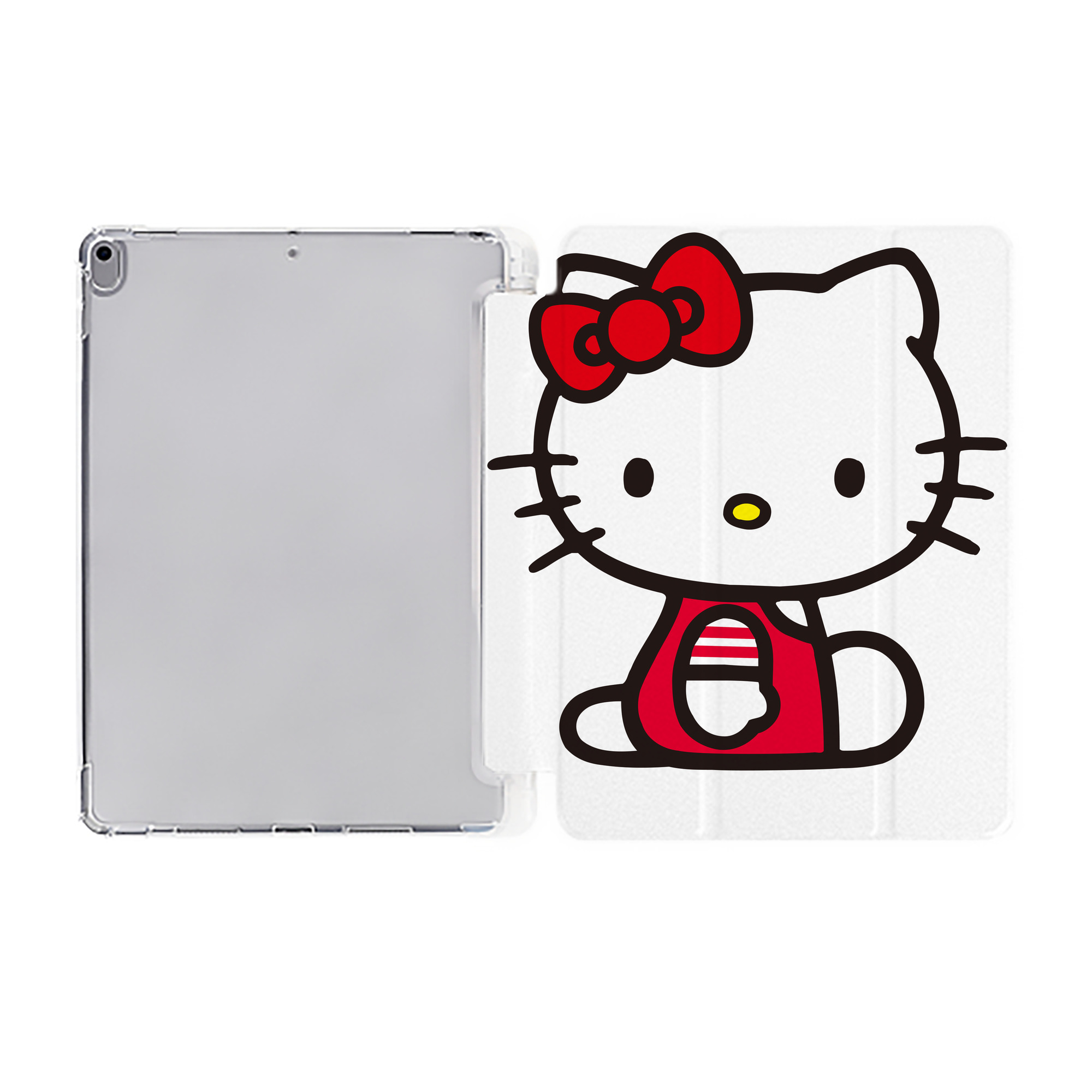 （画像用） Hello Kitty ハローキティ IPad ケース ペン収納付き 三つ折りスタンド PUレザー×シリコン 対応機種9.5/10.5/10.9インチ